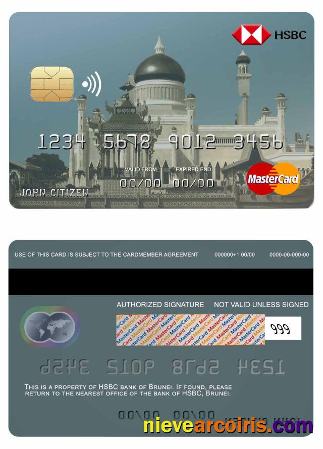 Brunei HSBC bank mastercard